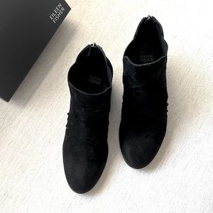 Eileen Fisher Black Suede Booties. Excellent Condition. Size 8.